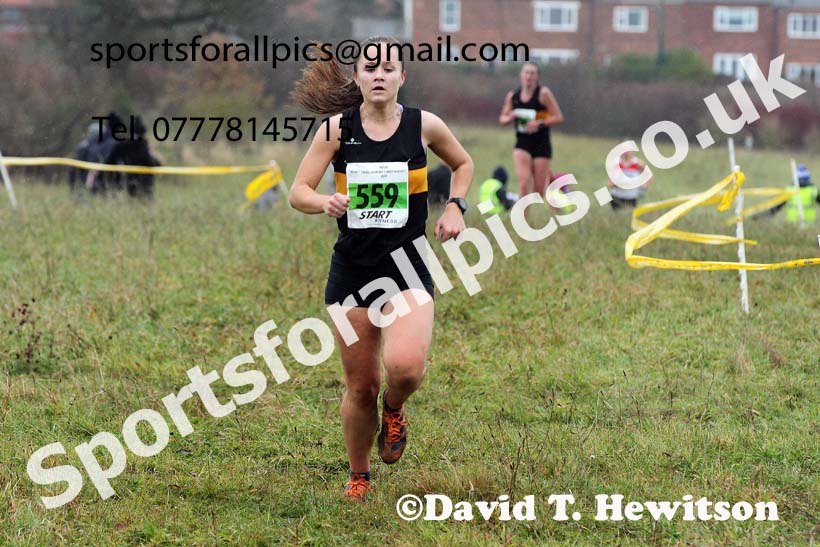 Womens under-17s and under-20s, 2021 North Eastern Cross Country Championships, Sedgefield. Photo: David T. Hewitson/Sports for All Pics